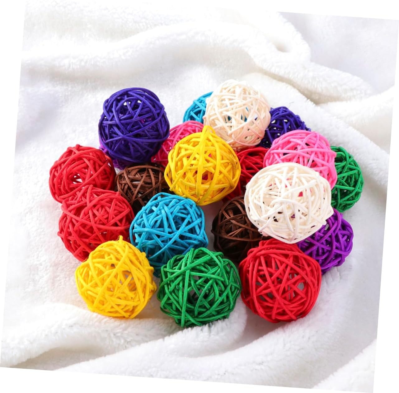 10pcs Assorted Wicker Rattan Decorative Balls for Home Decor and Christmas Party