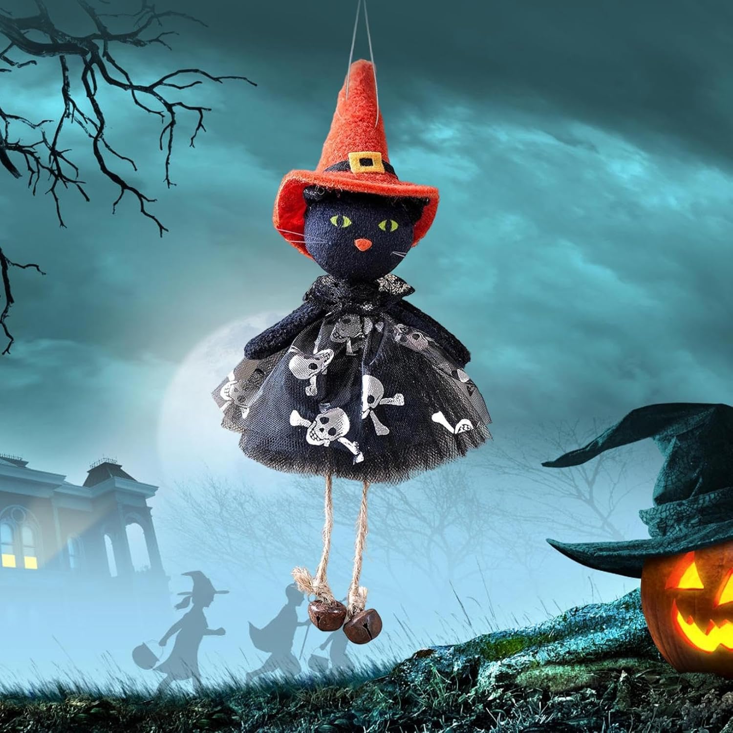 Halloween Decorative Dolls with Bells and Witch Theme
