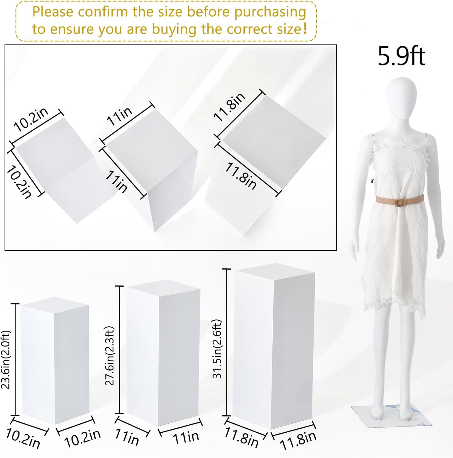 Vincidern 3pcs Metal Pedestal Stand for Party and Home Decor