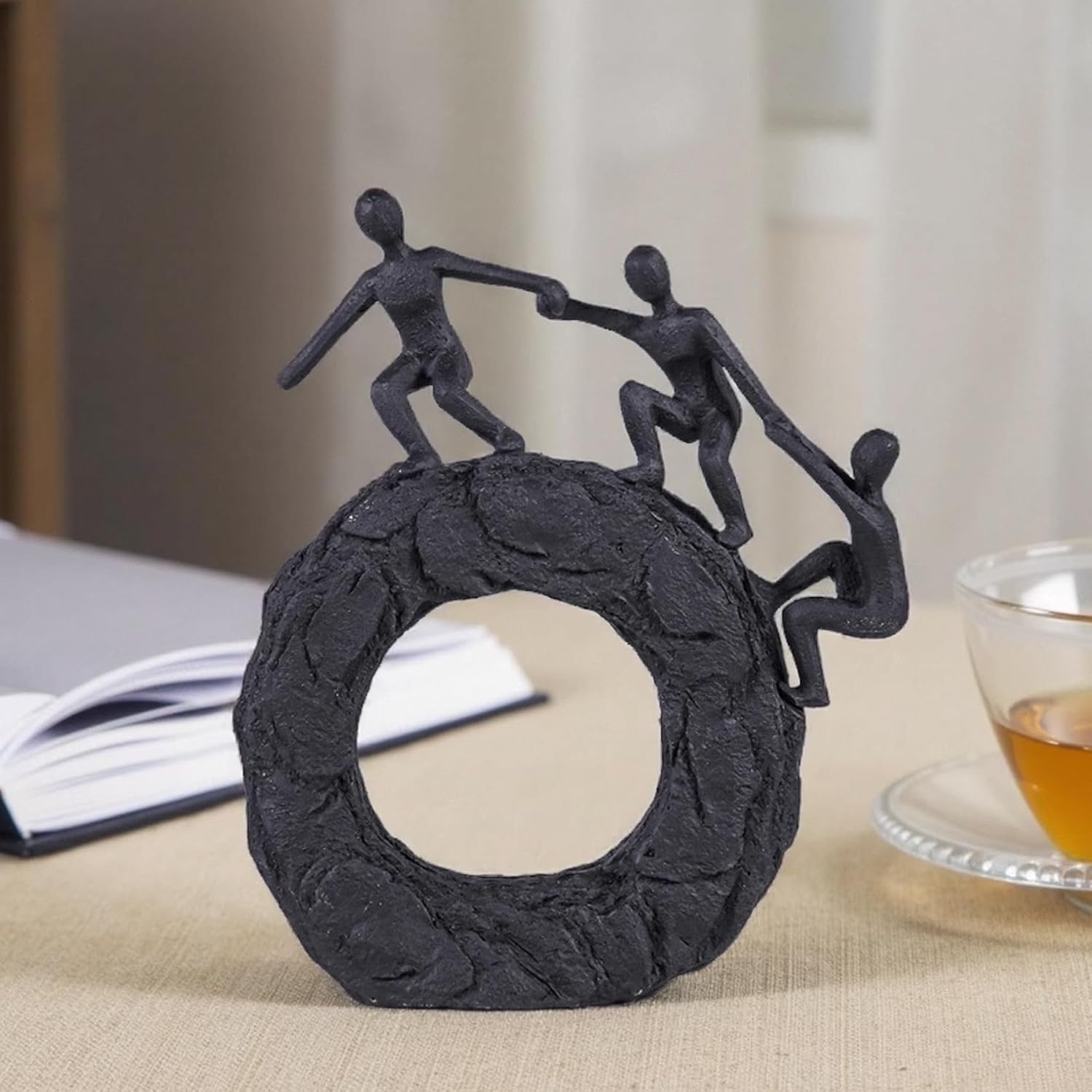 Modern Art Sculpture Black Dynamic Climbing Wall Decor