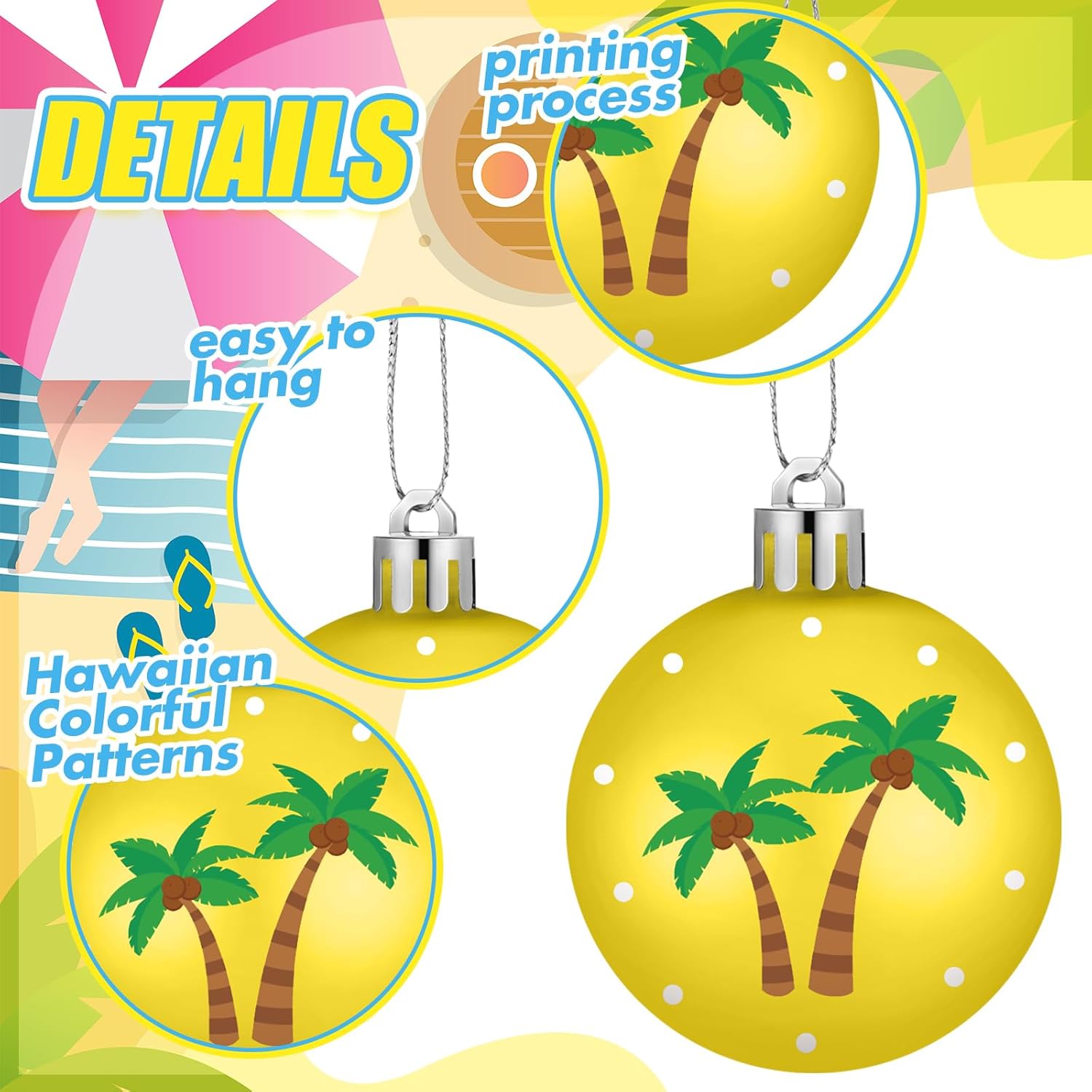 HyDren 40 Pcs Tropical Hanging Tree Decorations