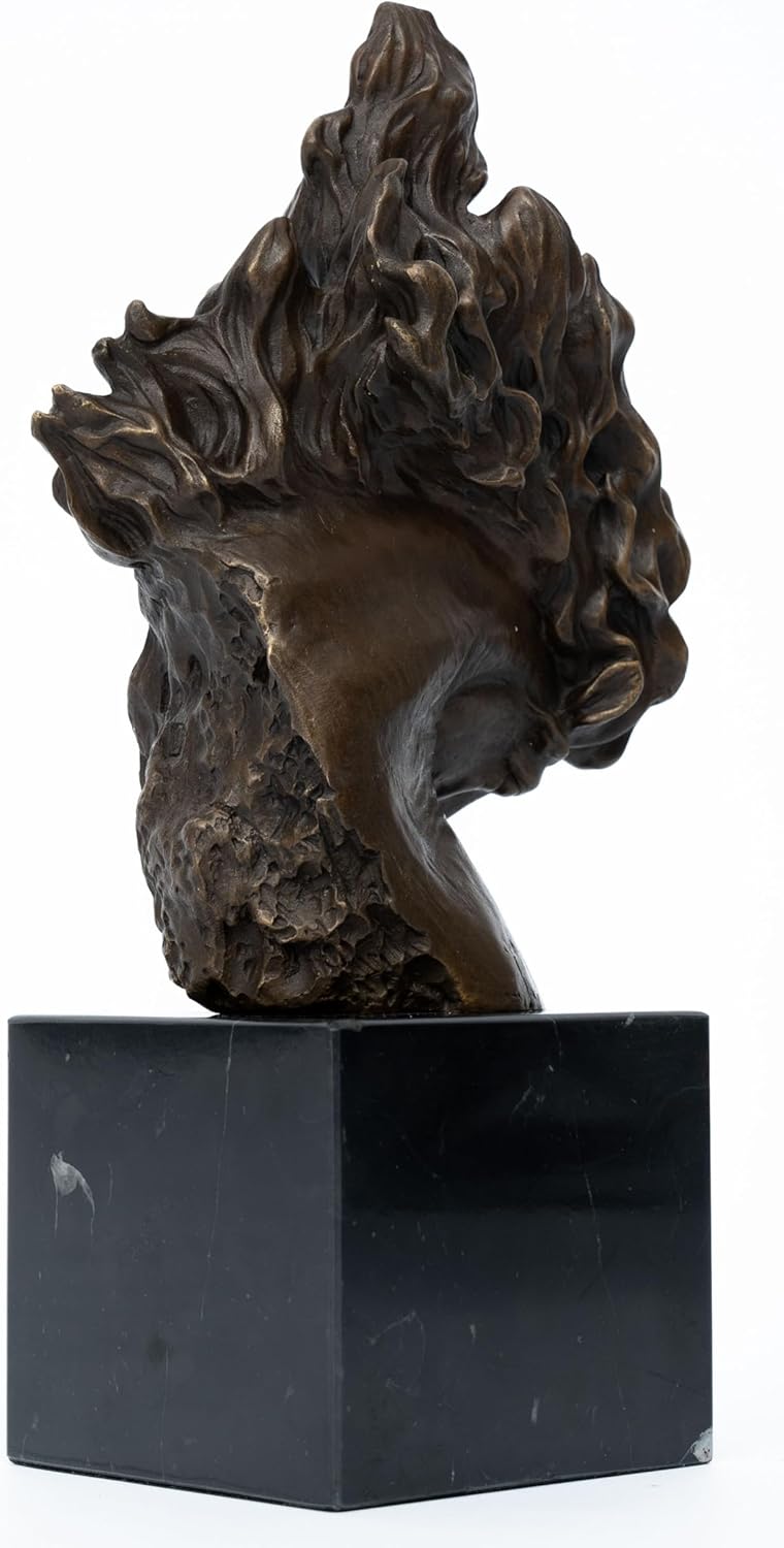 Bronze Horse Head Sculpture with Marble Base