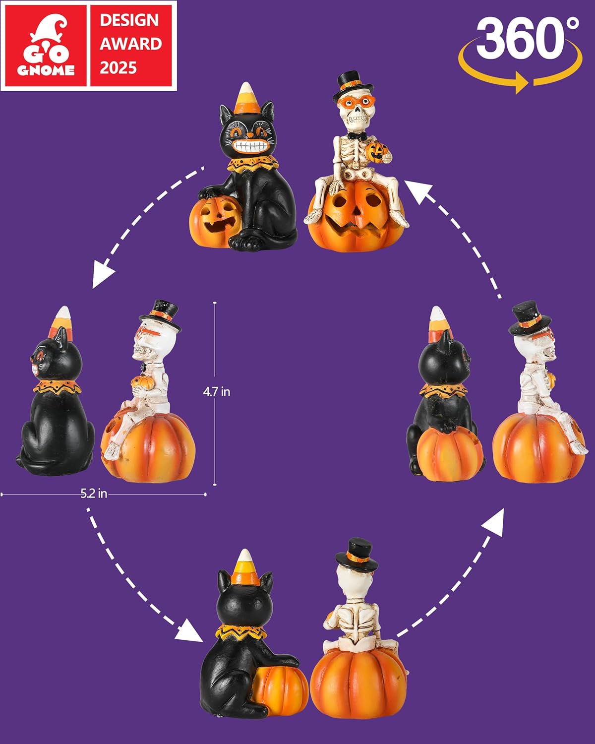 GoGnome Vintage Halloween Decorations 2-Pack