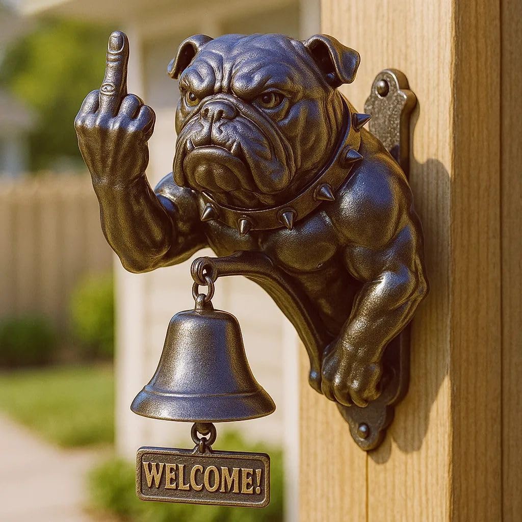 Funny Bulldog Door Knocker Decorative Bell