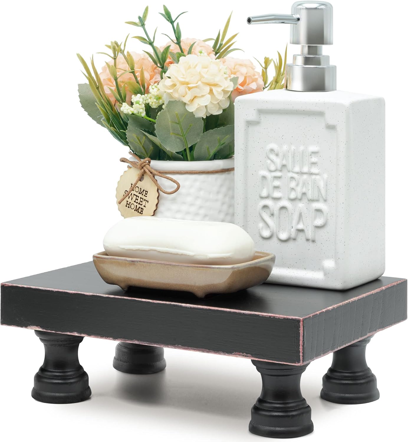 EOSAHR Modern Black Pedestal Stand for Kitchen Decor