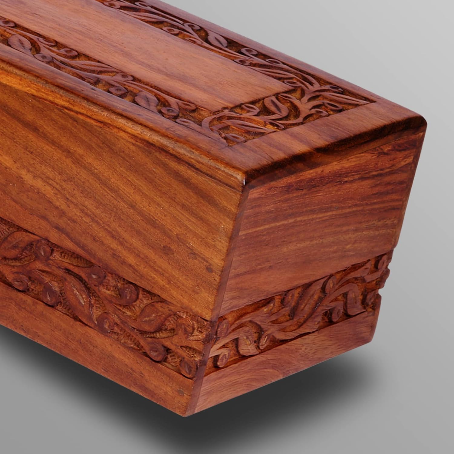 EARTHLY HOME Handmade Wooden Urn Box - Medium Size