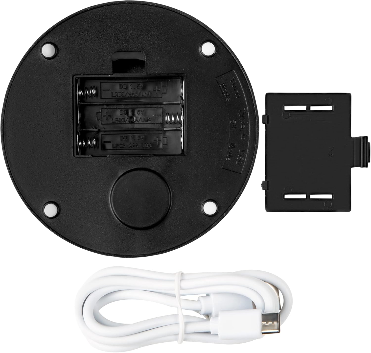 Rotating Display Stand with Colorful LED Lights - 4 Modes 8 Light Options - Electric Battery Operated - Silver