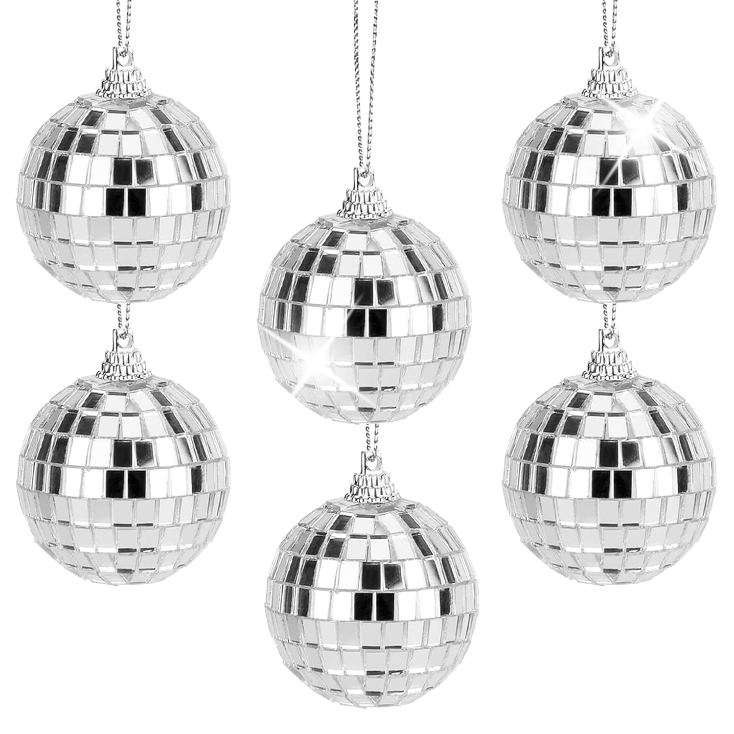 6Pcs Mini Disco Ball Party Decor - Festive Shiny Ornaments