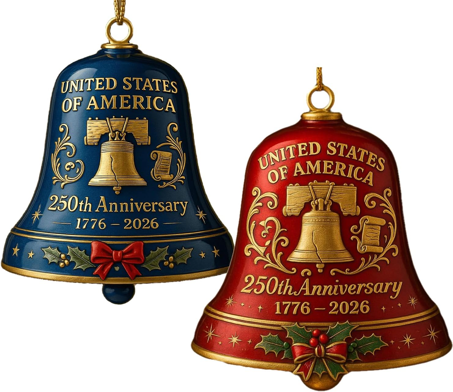 United States 250th Anniversary Bell Ornament 1