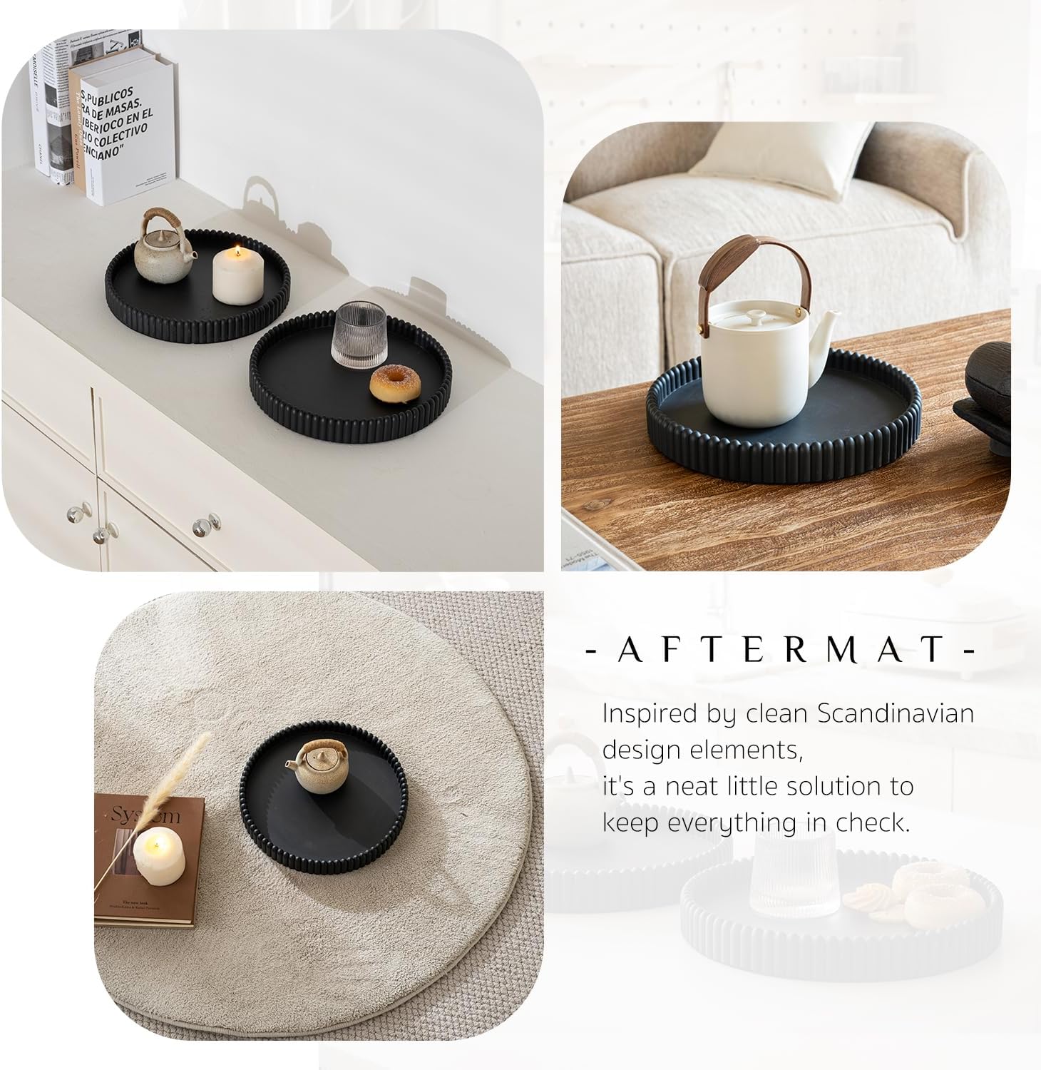 Concrete Black Coffee Table Decor Tray 1