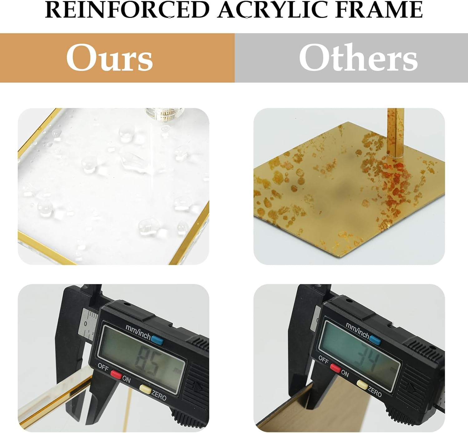 Adjustable Acrylic Purse Display Stand with Gold Trim