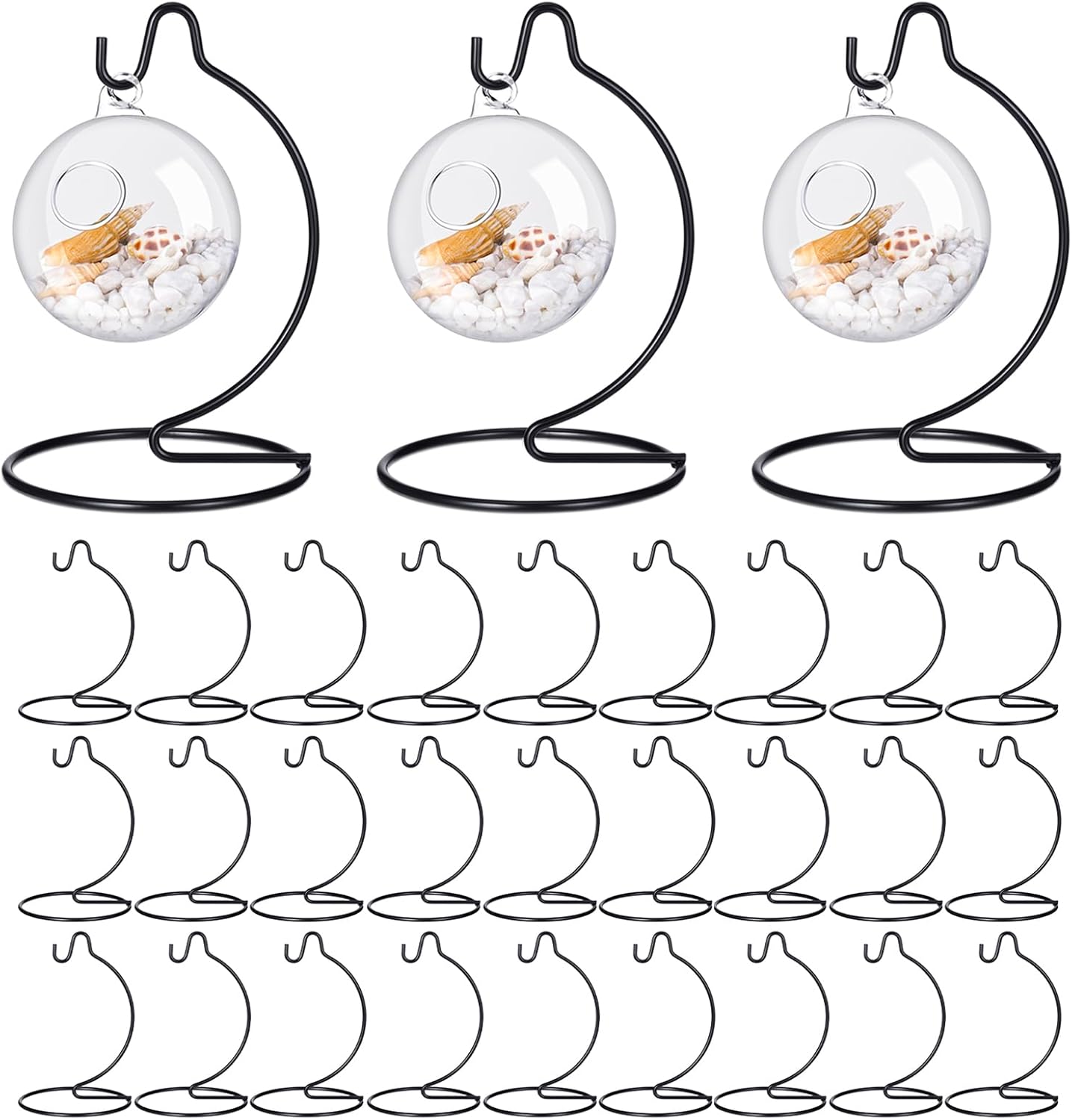 Tatuo 30 Pcs Ornament Display Stand Holder Hanger for Glass Balls and Terrariums