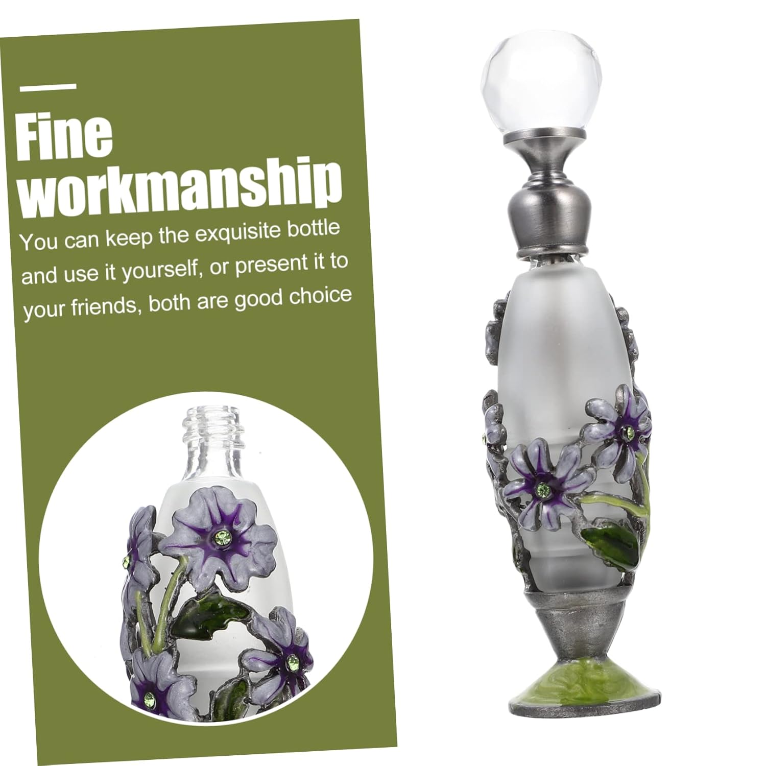 Vintage Middle Eastern Aromatherapy Perfume Bottle with Tight Seal for Travel and Essential Oils