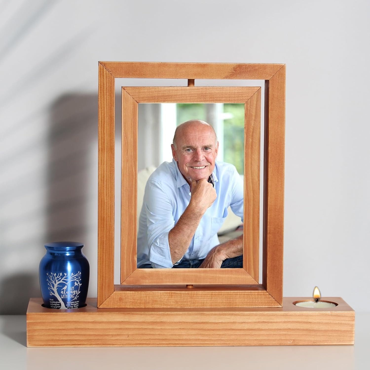 Picture Frame Mini Urn Ashes Memorial with Photo Display Keepsake Urn for Loss of Loved One