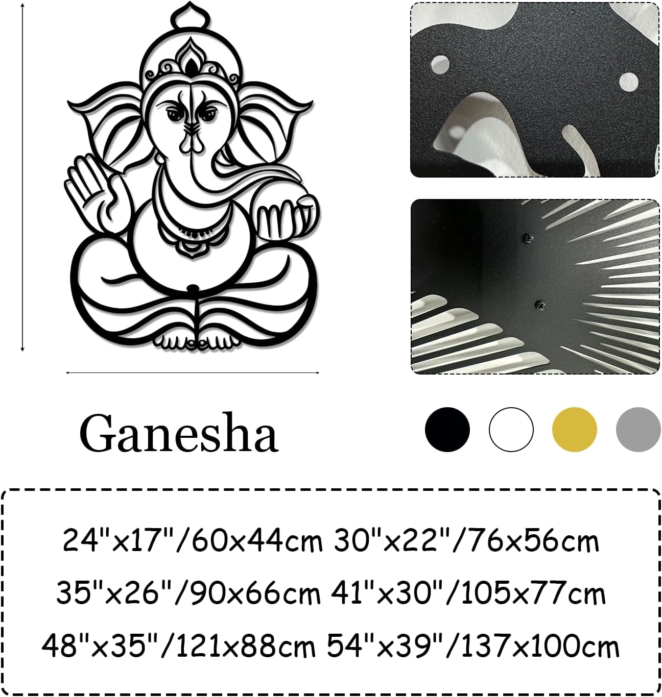 Ganesha Metal Wall Art for Living Room Decor