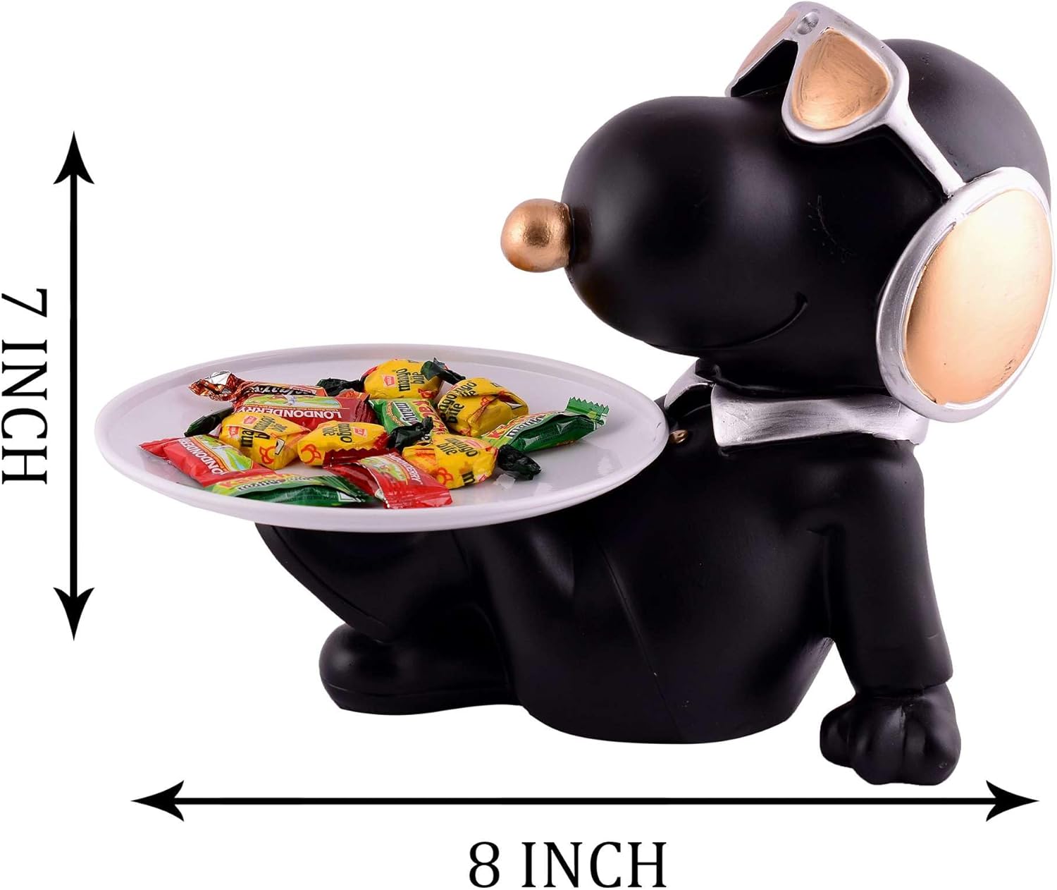 Cute Black Resin Dog Sculpture for Home Decor