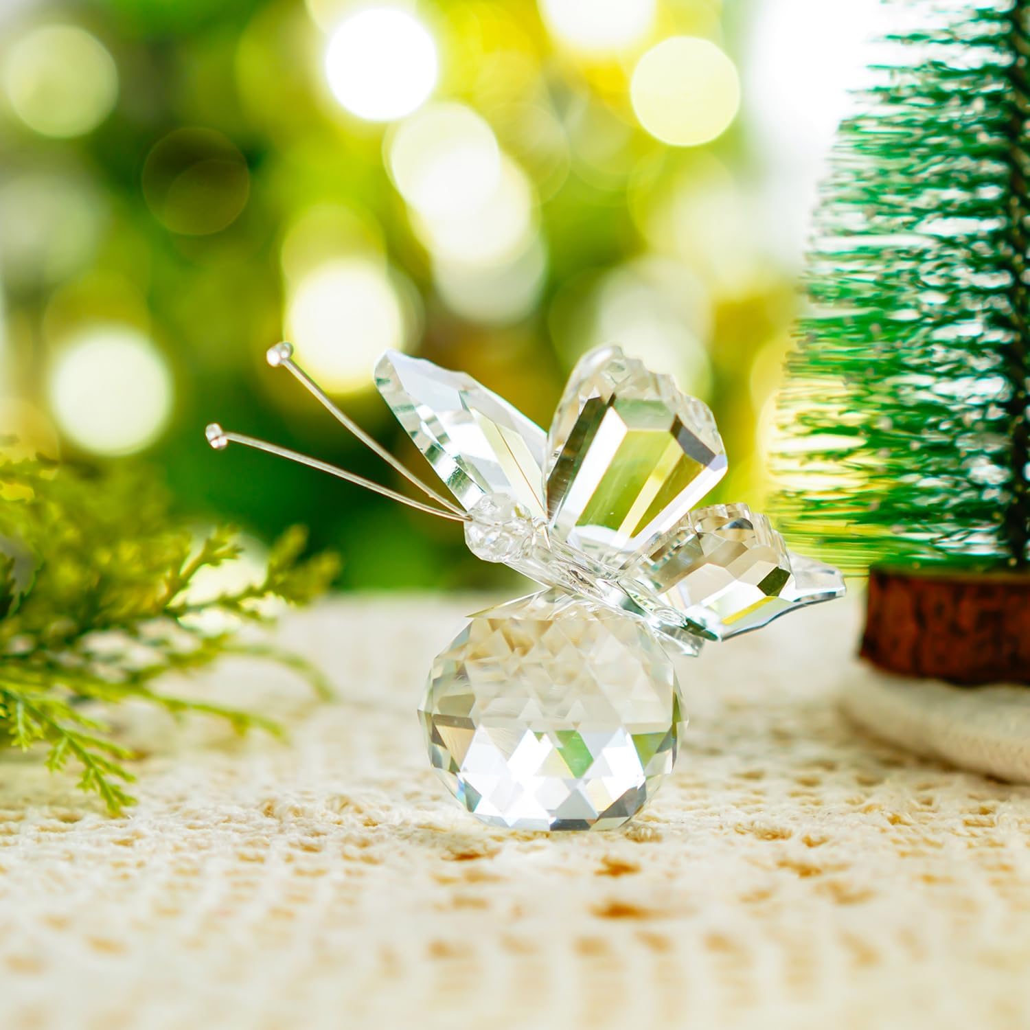 HD Crystal Flying Butterfly Figurine with Crystal Ball Base 1