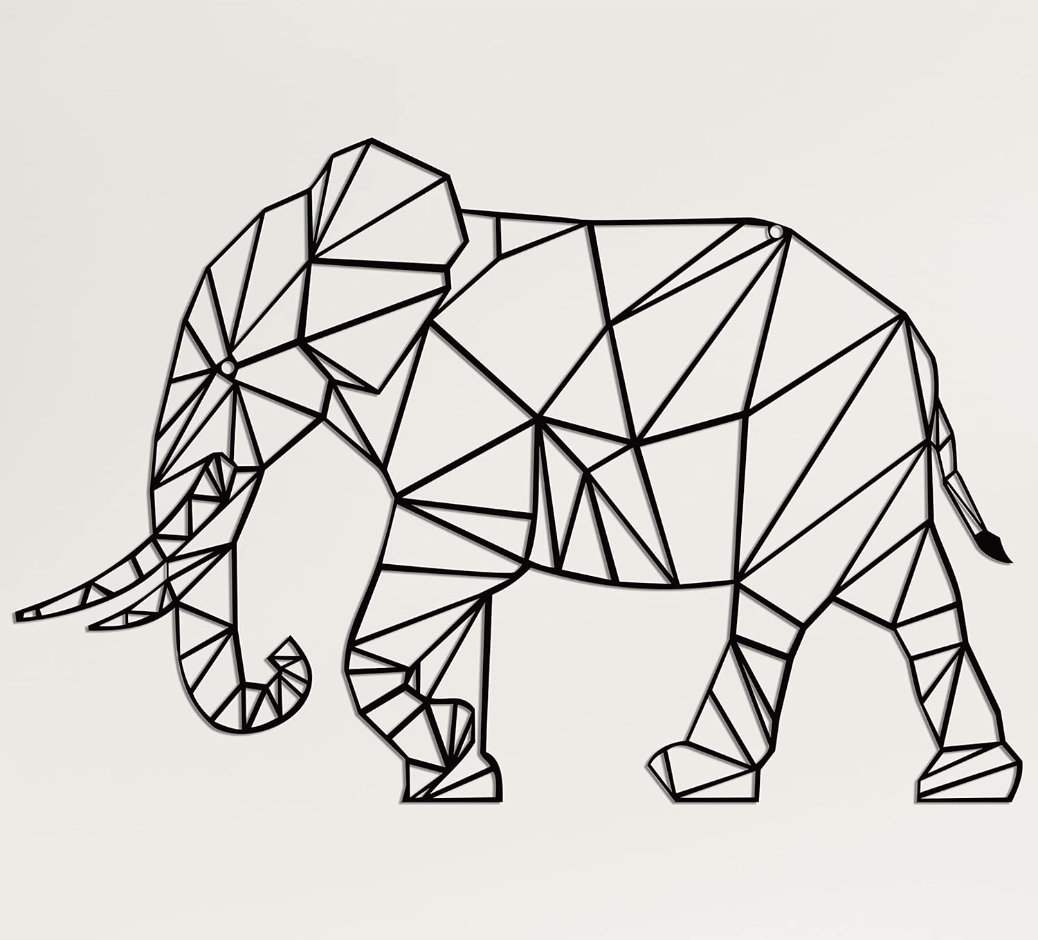 DEKADRON Geometric Metal Elephant Wall Art