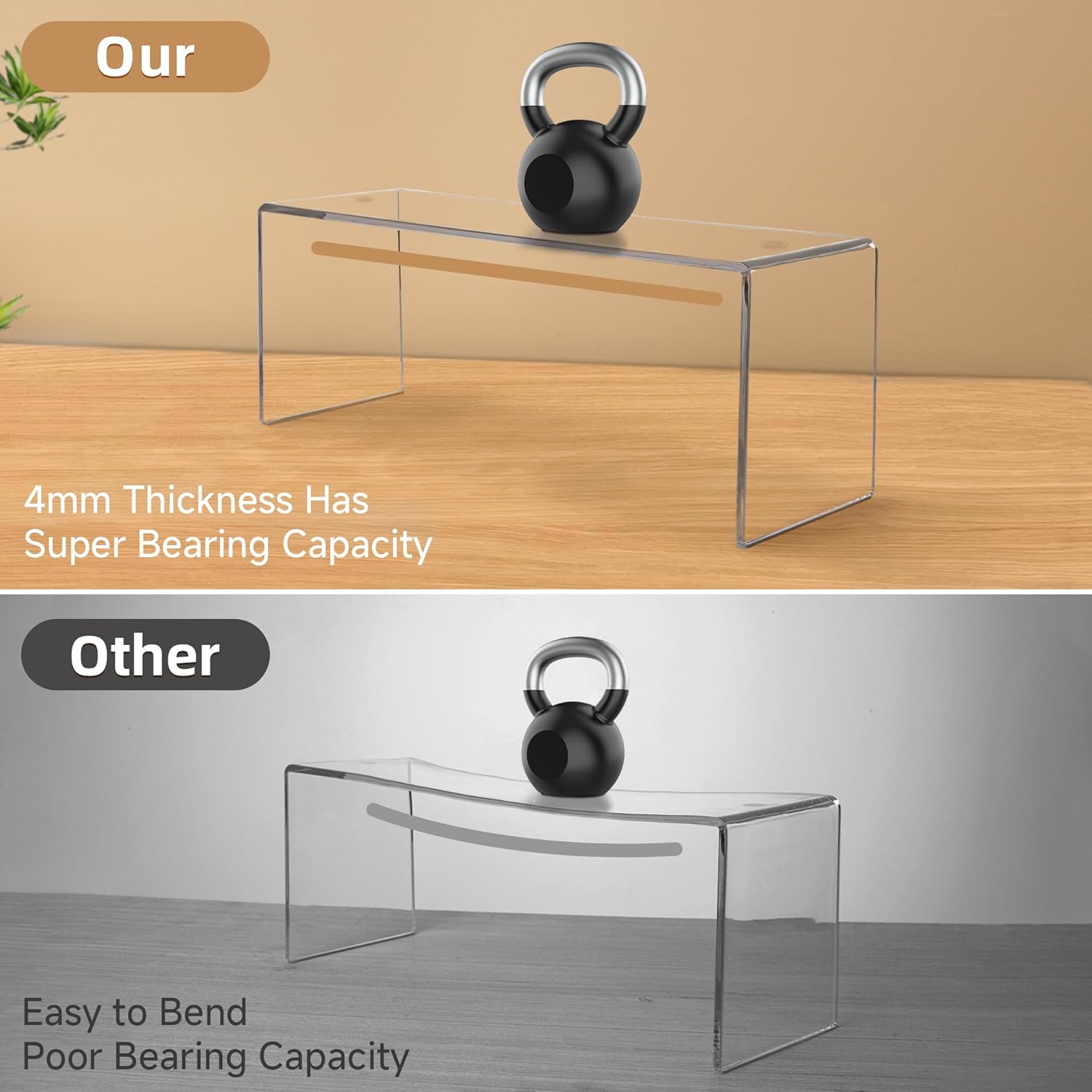 4 Pack Acrylic Risers Display Stand for Home Decor