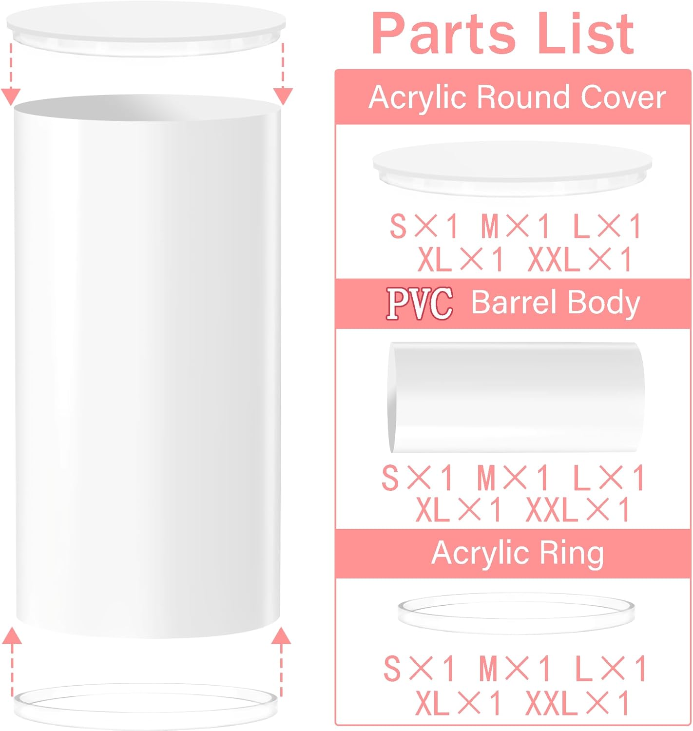 GALAGLAM Cylinder Stands 5Pcs White Party Display Decor
