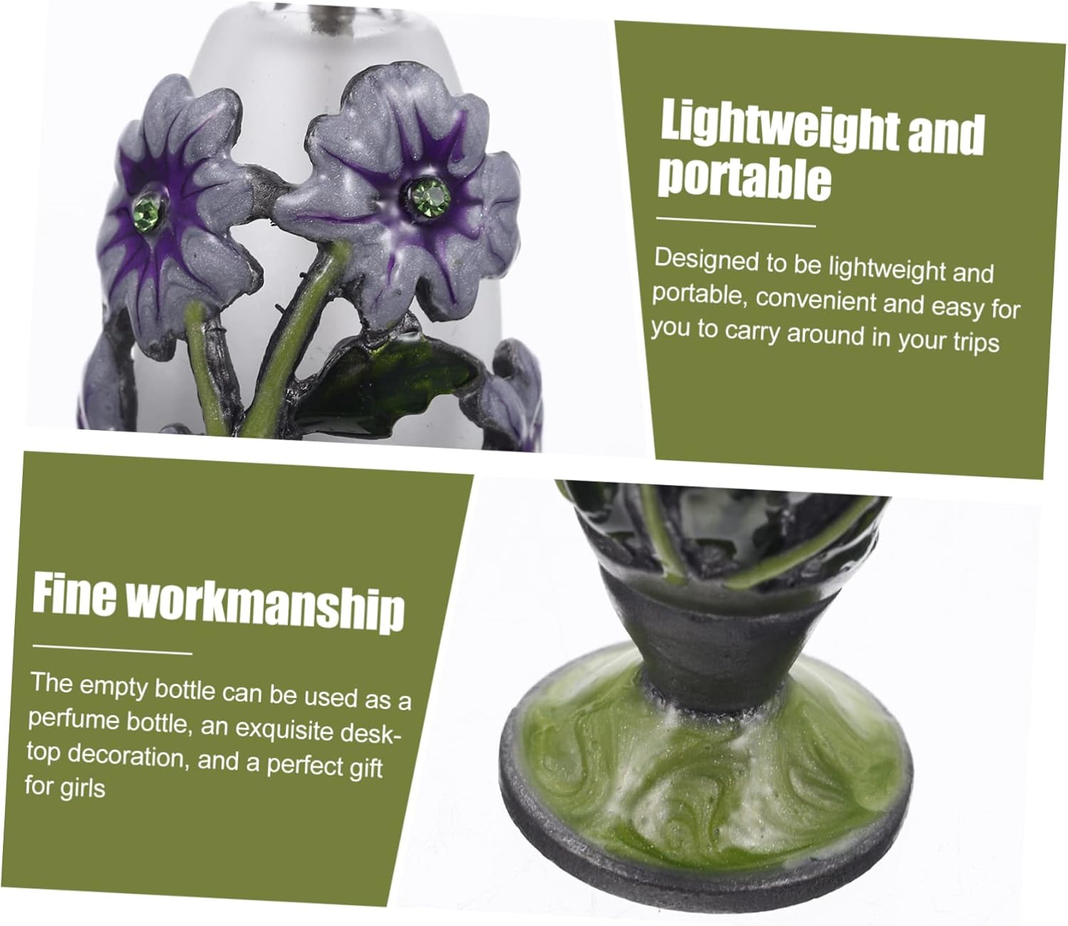 Vintage Refillable Essential Oil Bottle Set for Travel and Home Use