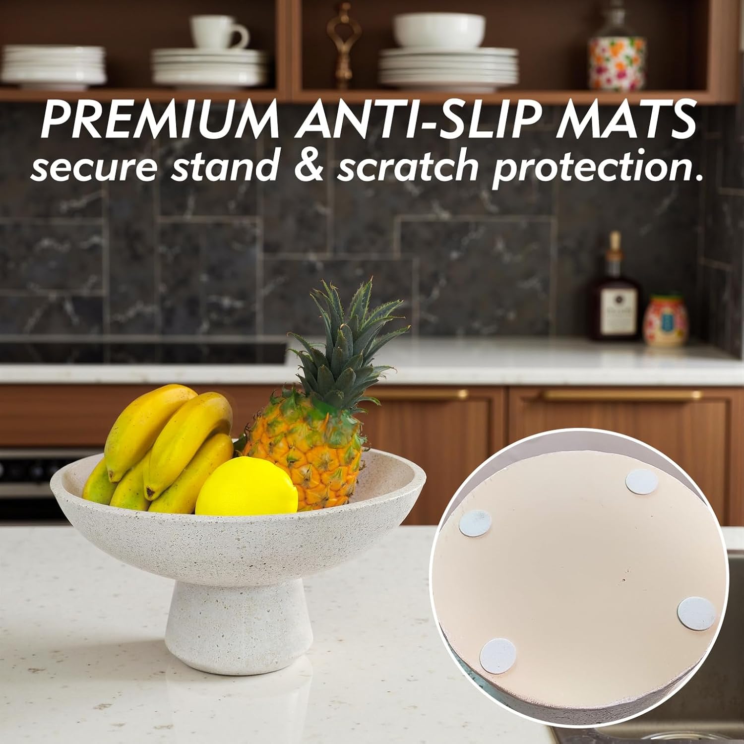 Elegant Off-White Travertine Fruit Bowl 118 Inch