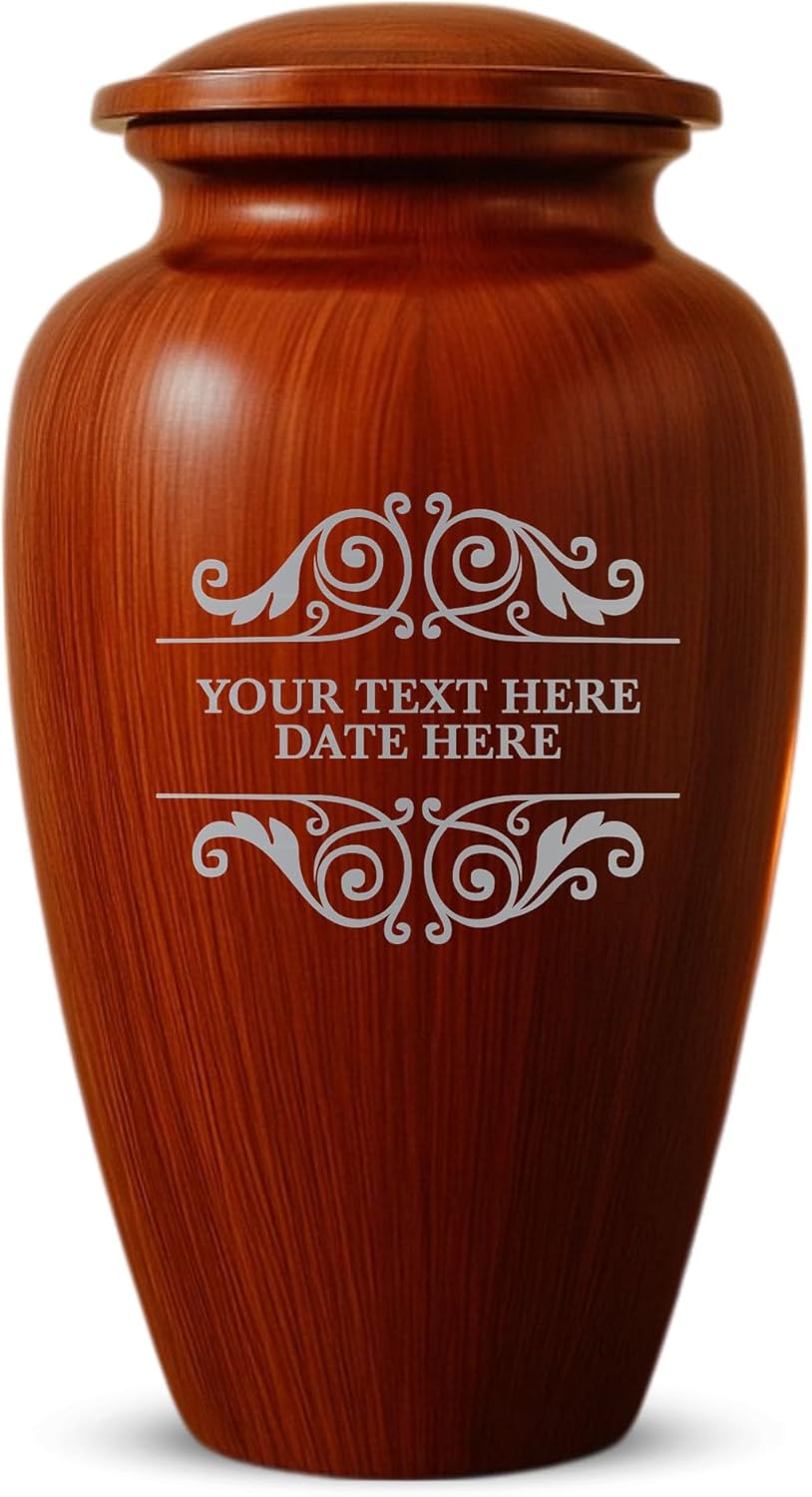 Custom Cremation Urn with Painted Wood Finish