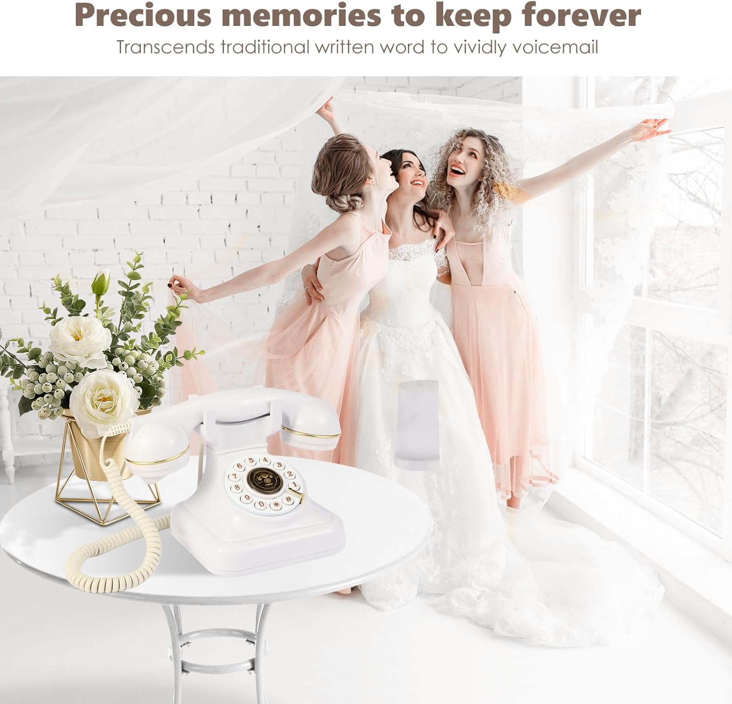 Audio Guest Book Phone for Weddings and Birthdays White