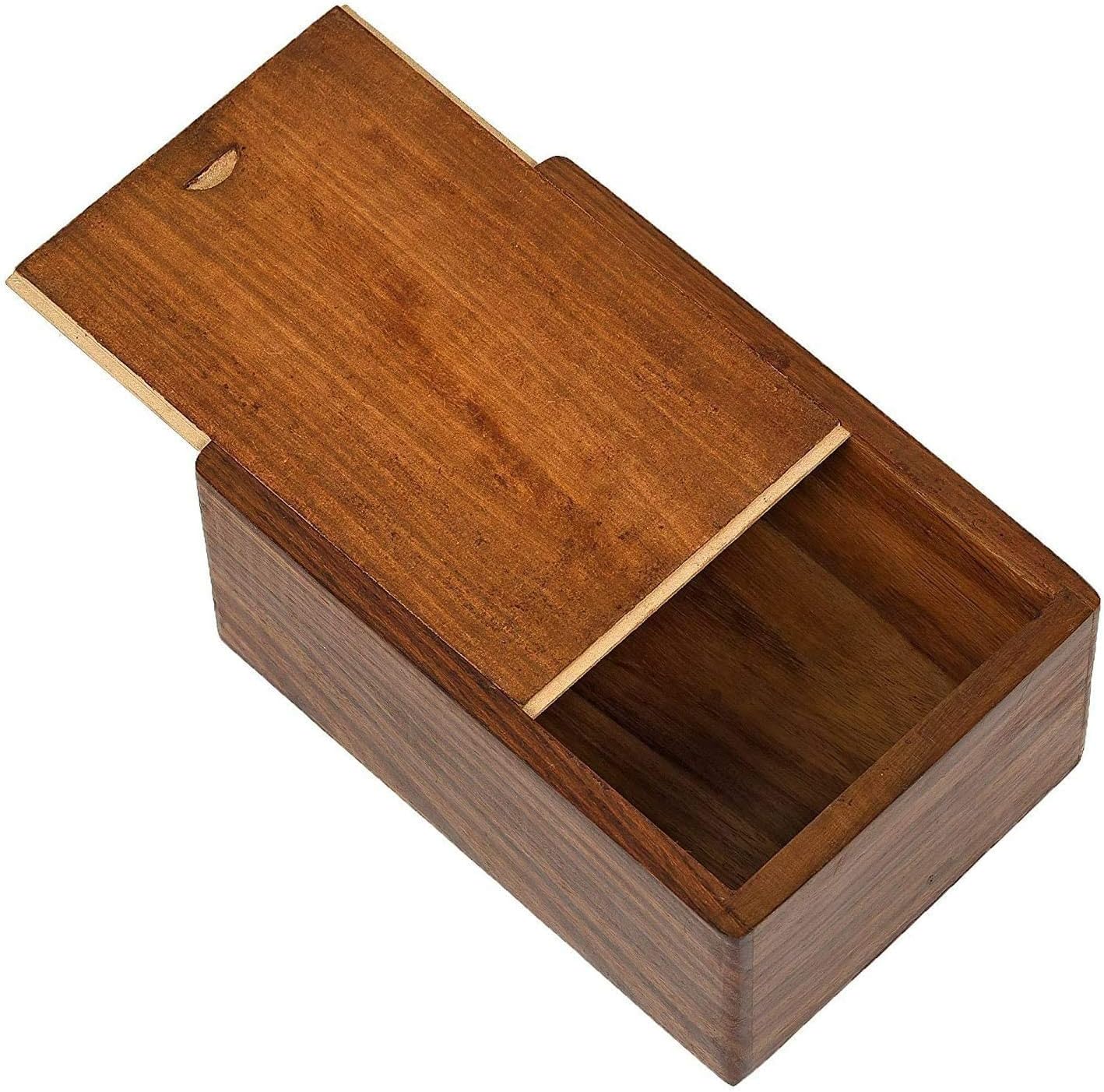 Hand Carved Wooden Urn Box - Cremation Urn for Human Ashes 7x5 Inch