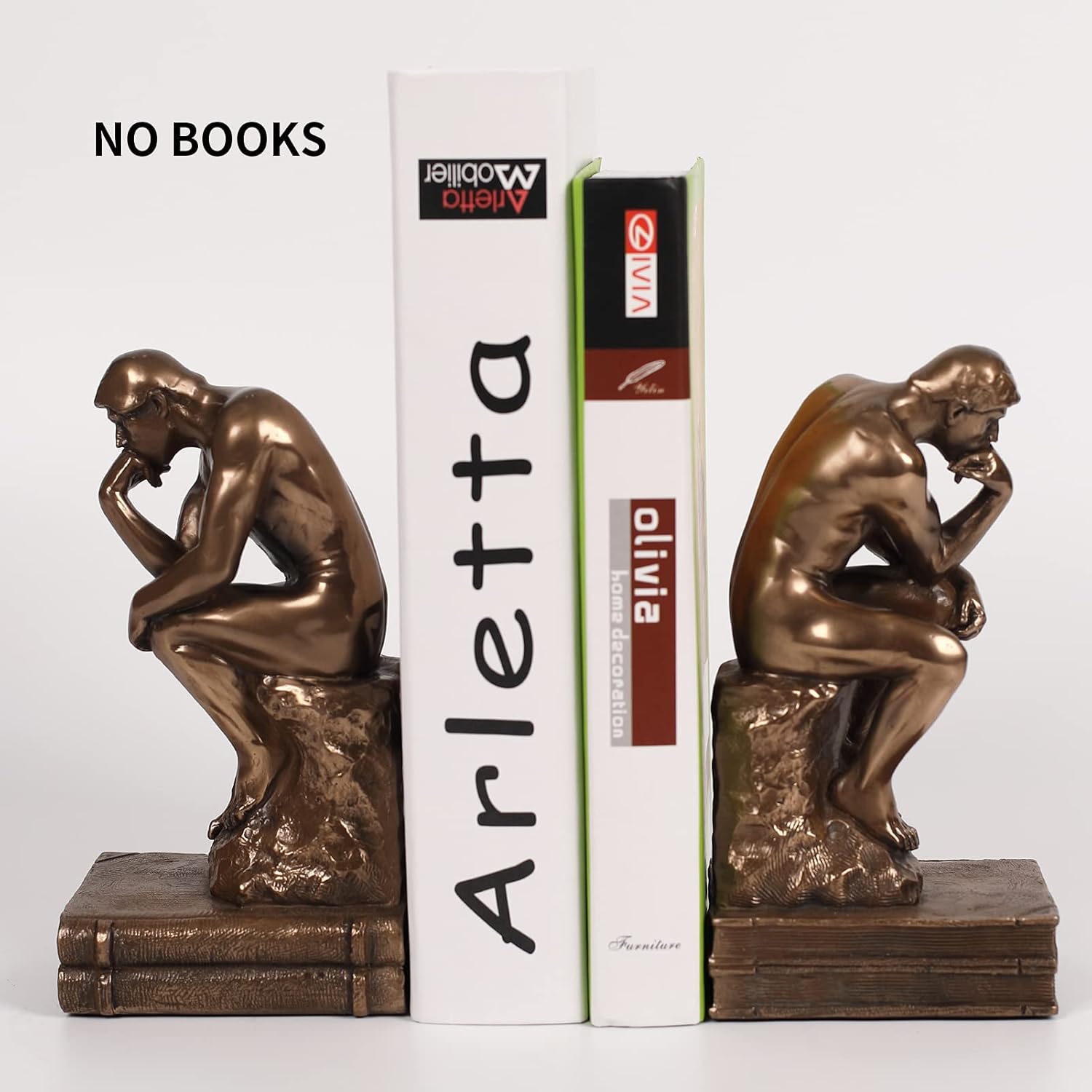 Magicsculp Thinker Statue Bookends in Cold Cast Bronze 1
