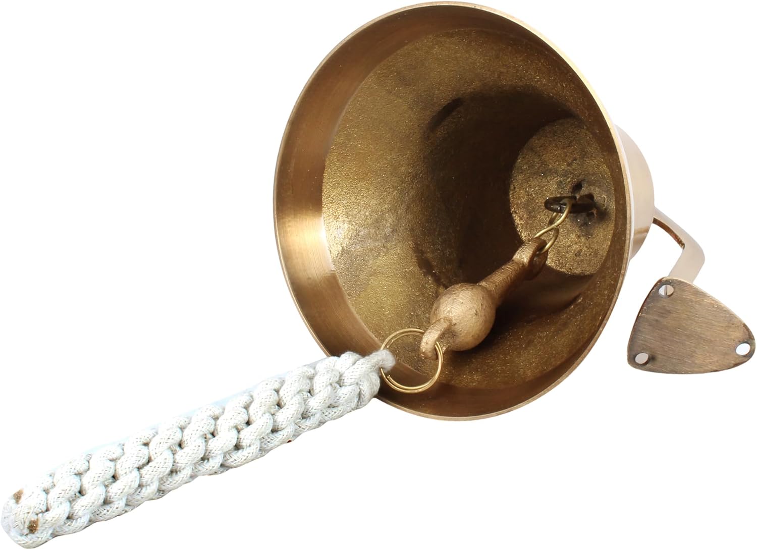 Antique Brass Wall Mounted Nautical Bell - 6 Inch Hanging Bell for Ships and Christmas Decor