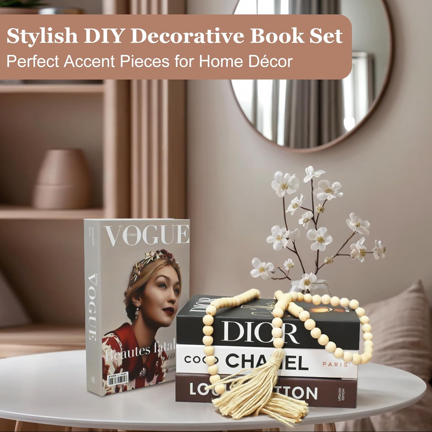 Modern Decorative Bookends Set of 4 with Tassel