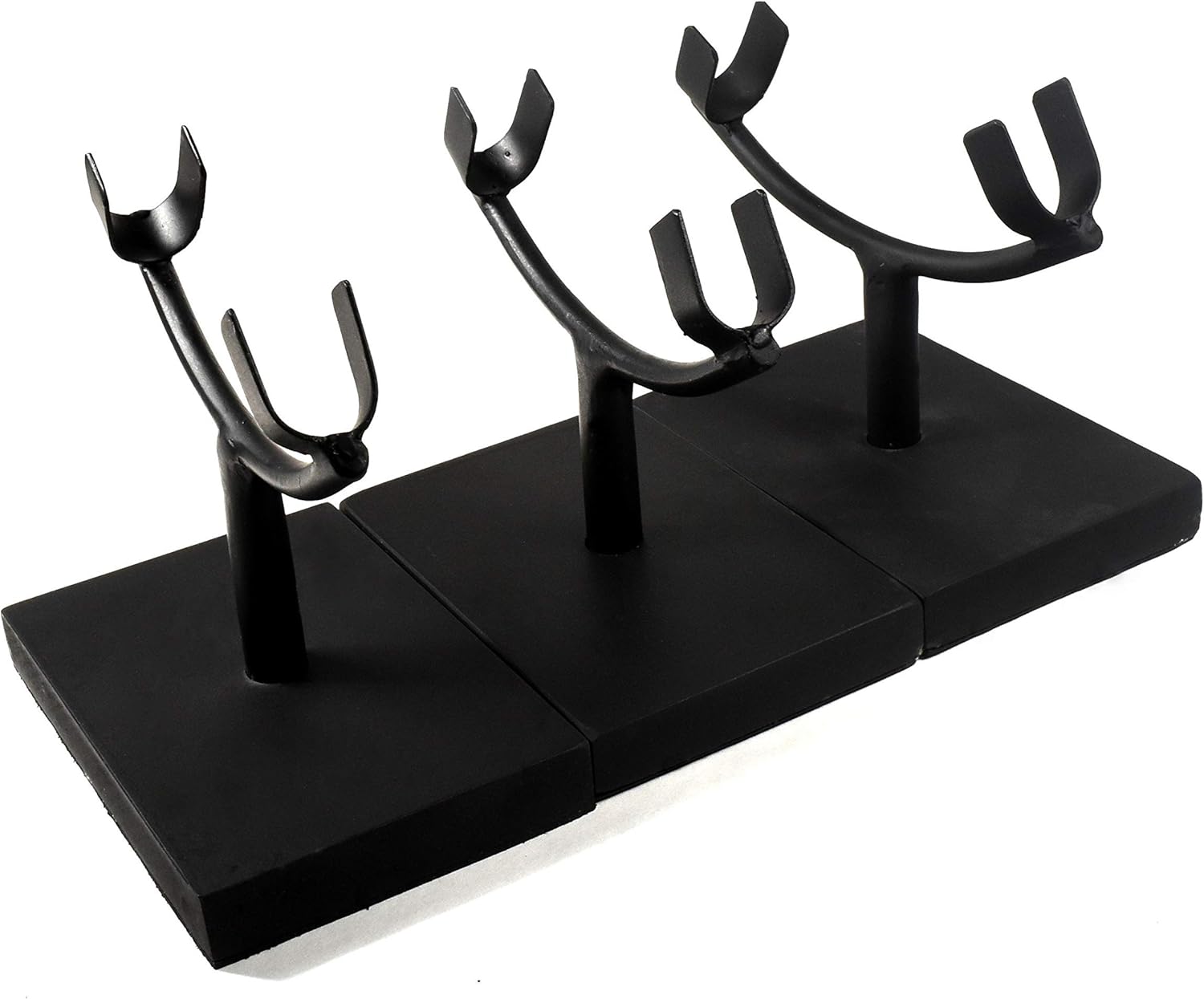 62 Inch Display Stand for Slab Slice Fossil Flat Minerals Black One Arm Two Prong Holder