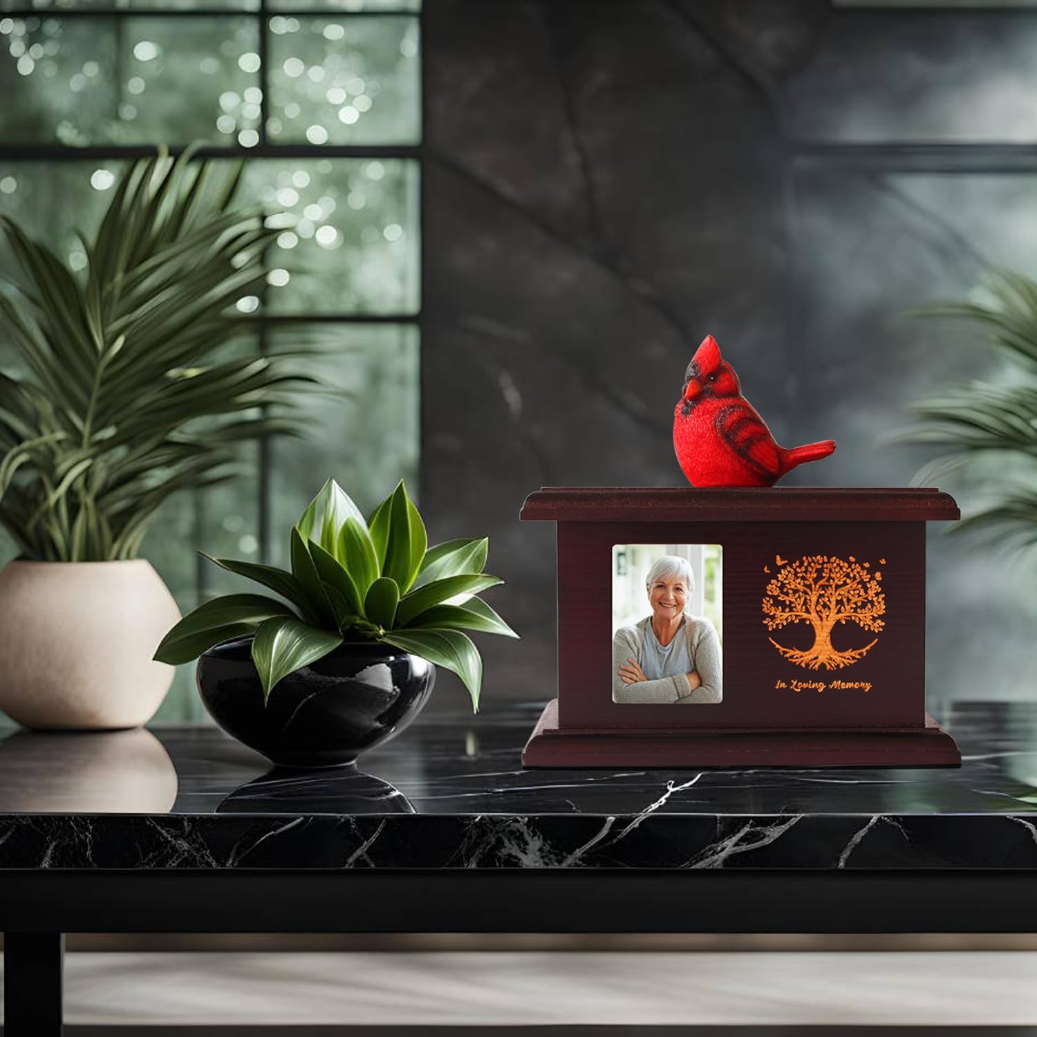 Contid Personalized Wooden Urn with Photo Frame