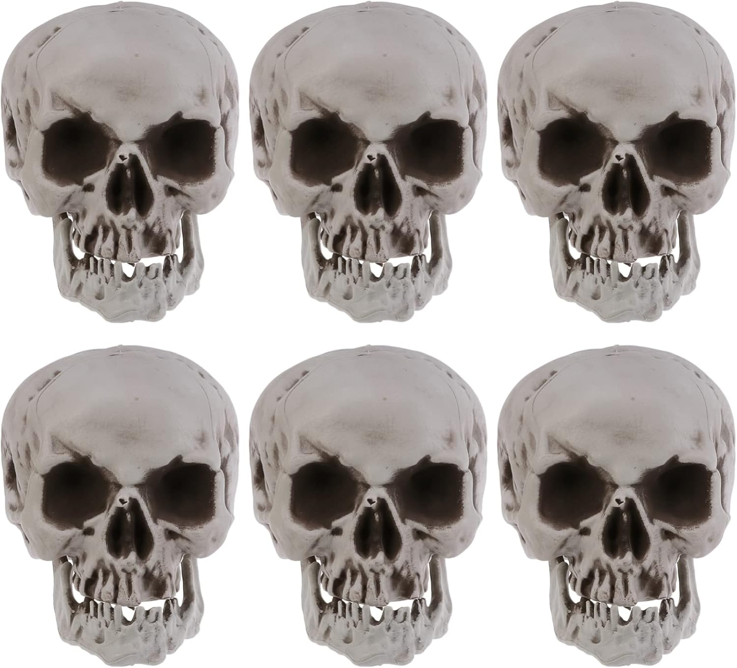 Amosfun 6PCS Halloween Skeleton Skull Head Bone Model Props