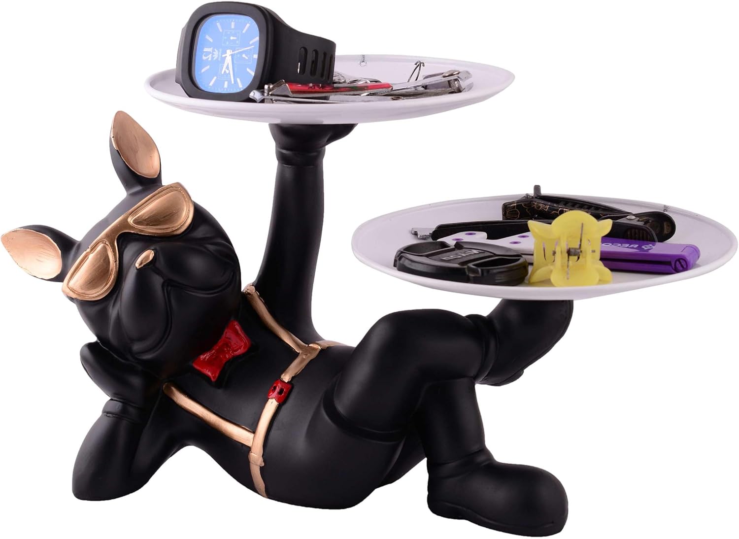 Cool Dog Sculpture with Plate for Home Decor 1