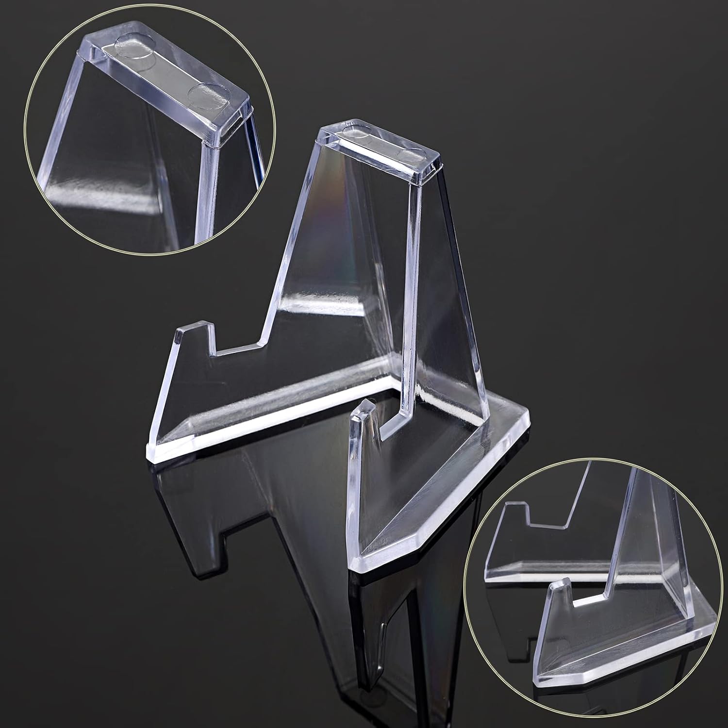 Hipiwe 10 Pack Acrylic Easel Stand for Collectibles Display