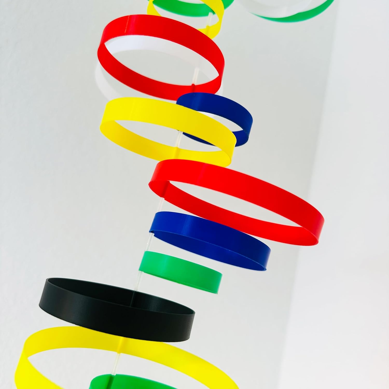 Colorful Whirlwind Hanging Mobile with 36 Vibrant Rings