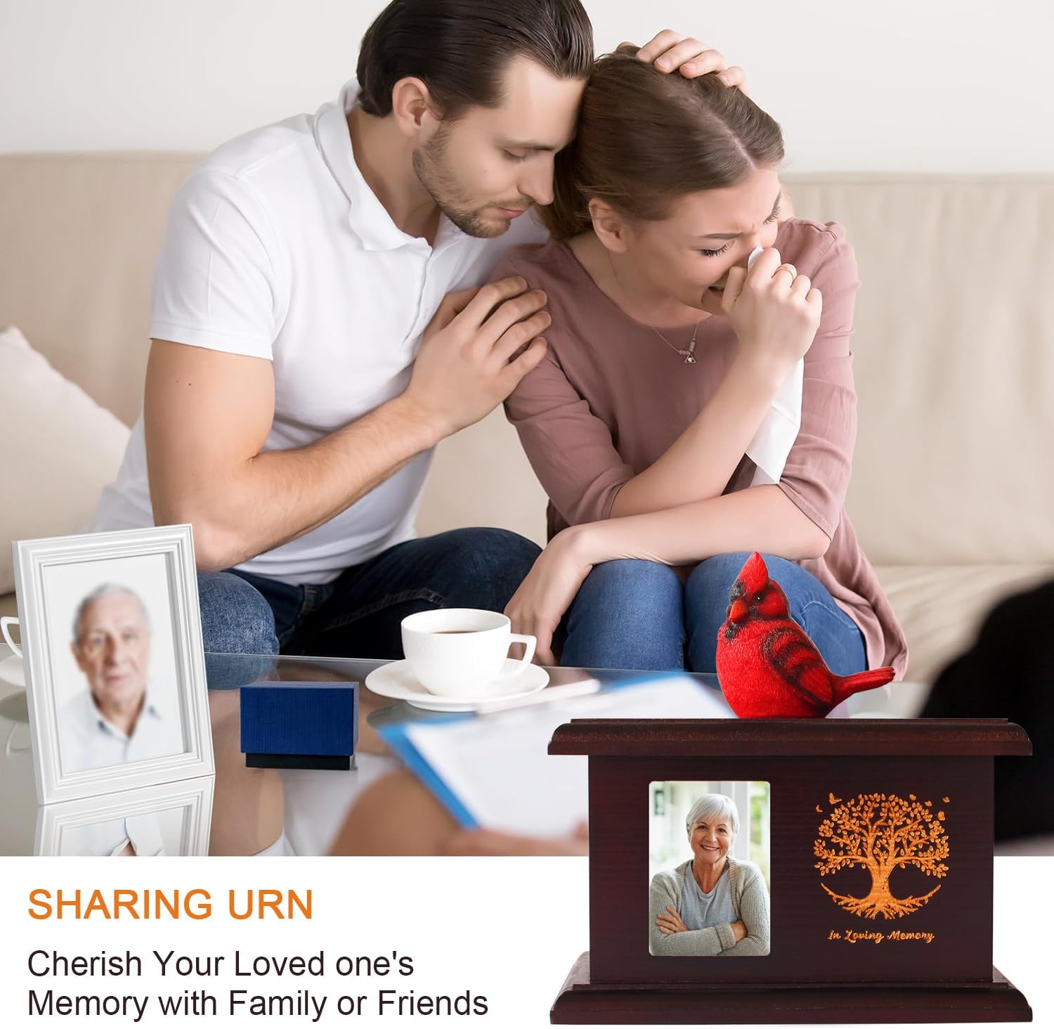 Contid Personalized Wooden Urn with Photo Frame