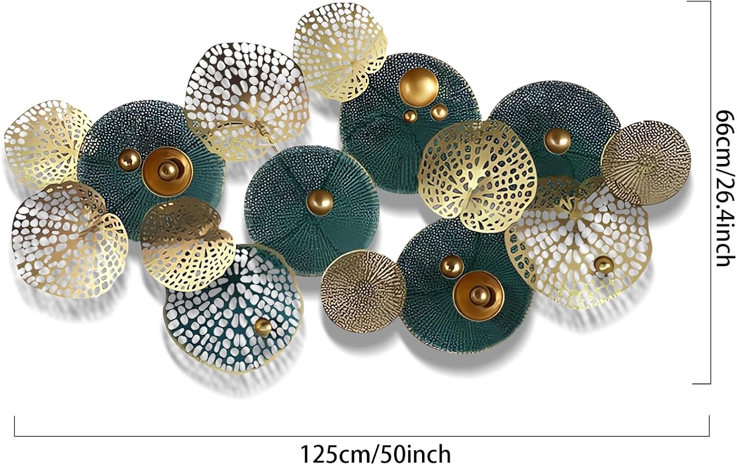 Large Metal Wall Decor 3D Lotus Leaf Sculpture