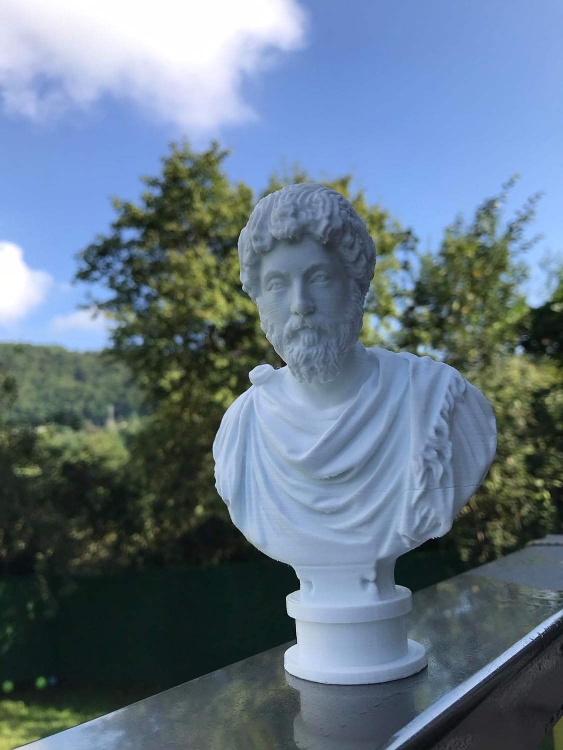 M Aurelius Statue Bust Roman Emperor Sculpture 6 Inches