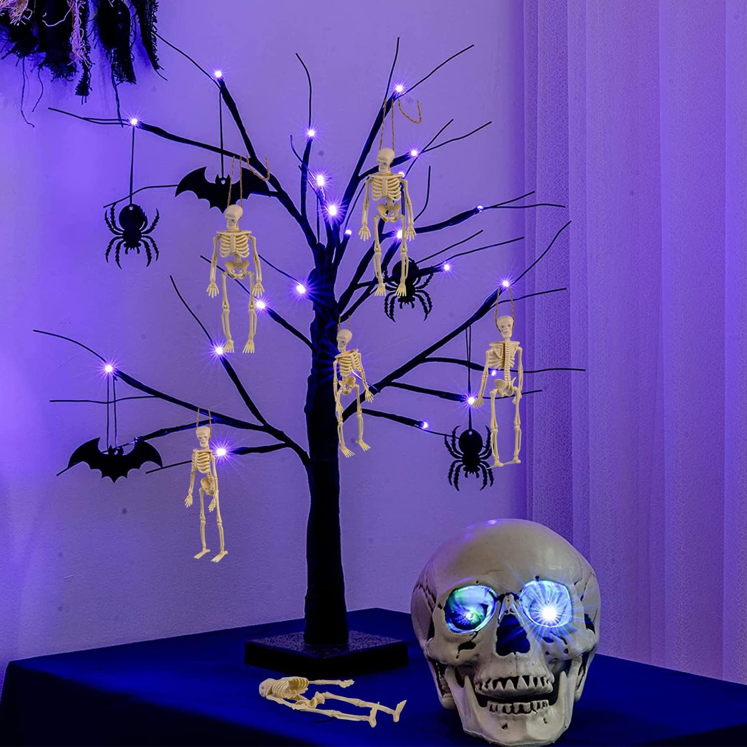FINGOOO Mini Skeleton Halloween Decor 6 Piece