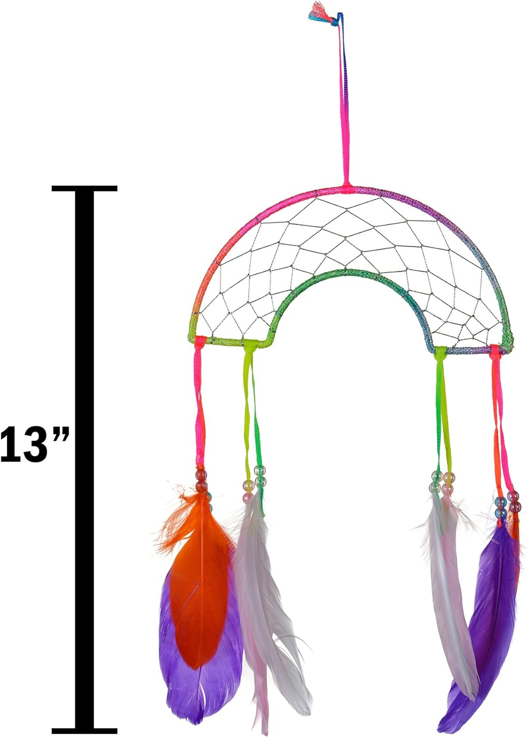Rainbow Shape Dream Catcher with Feathers