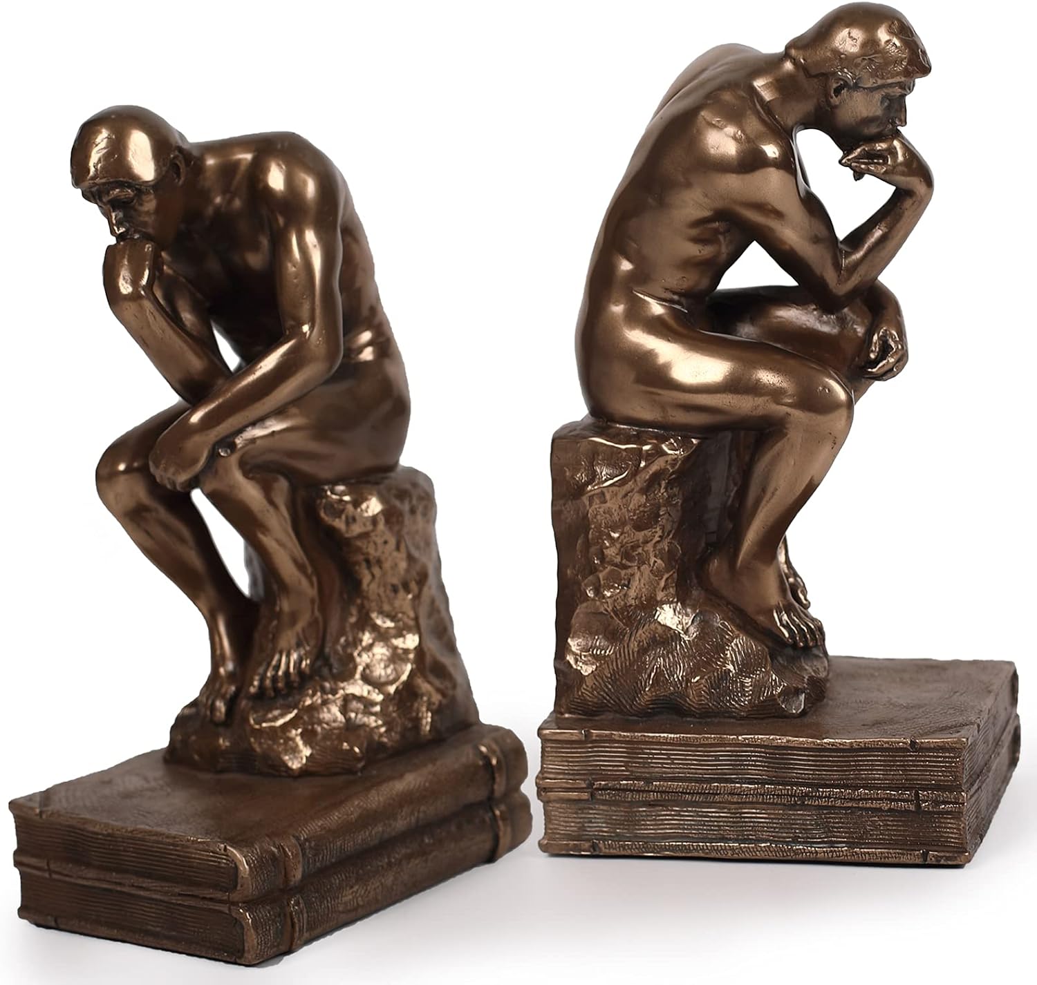 Magicsculp Thinker Statue Bookends in Cold Cast Bronze 1