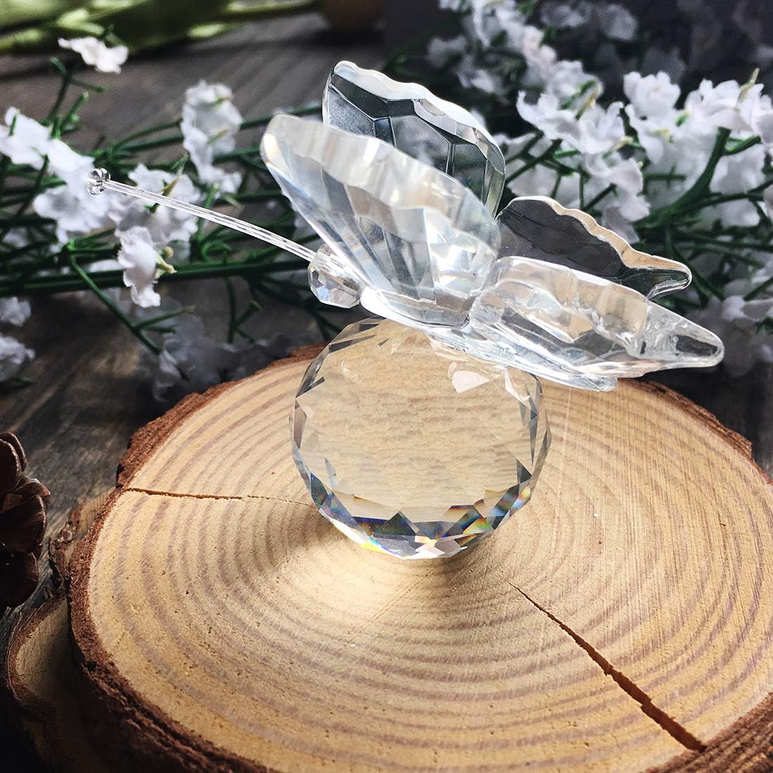 HD Crystal Flying Butterfly Figurine with Crystal Ball Base 1