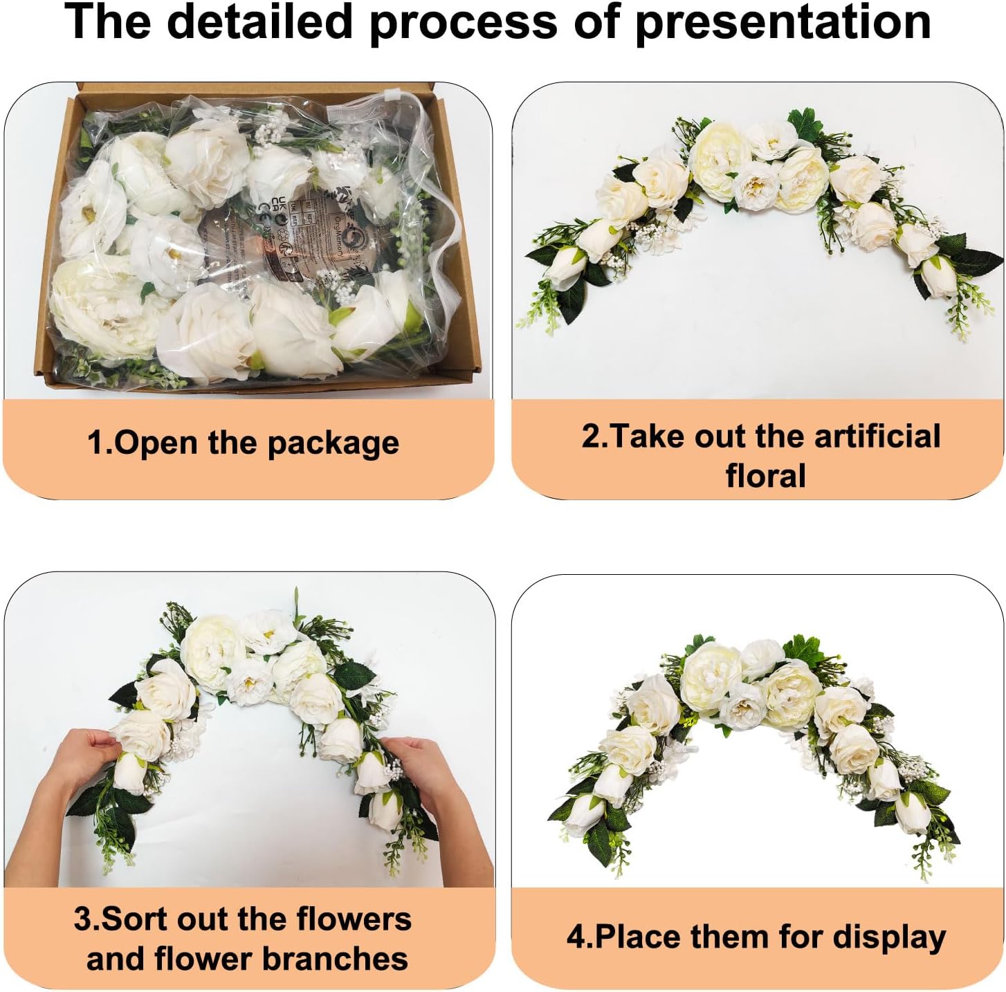 Arch Flowers Artificial Floral Swag 23 Inch Ivory