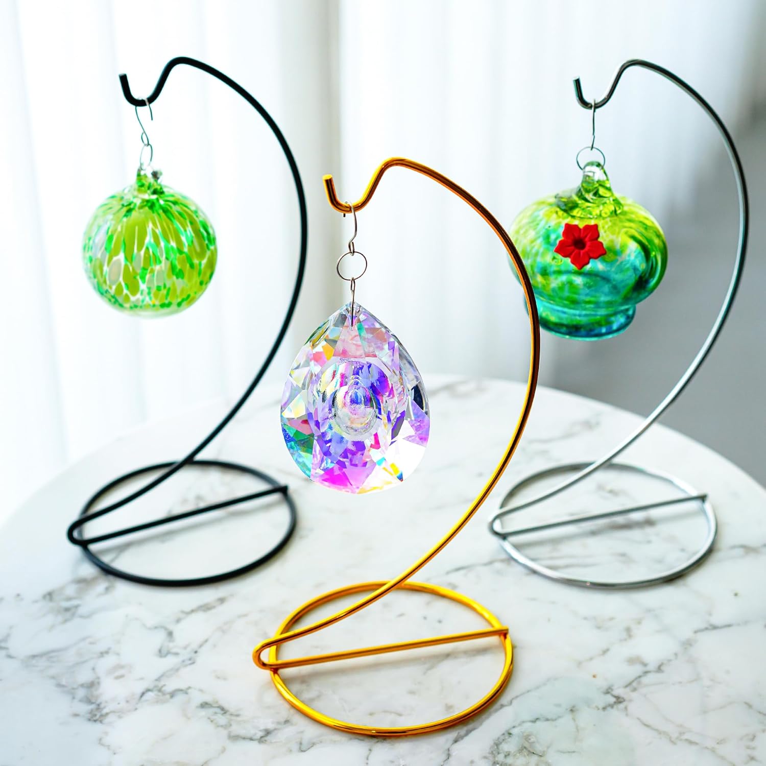 HD Silver Ornament Display Stand 9 Inch 5 Pack