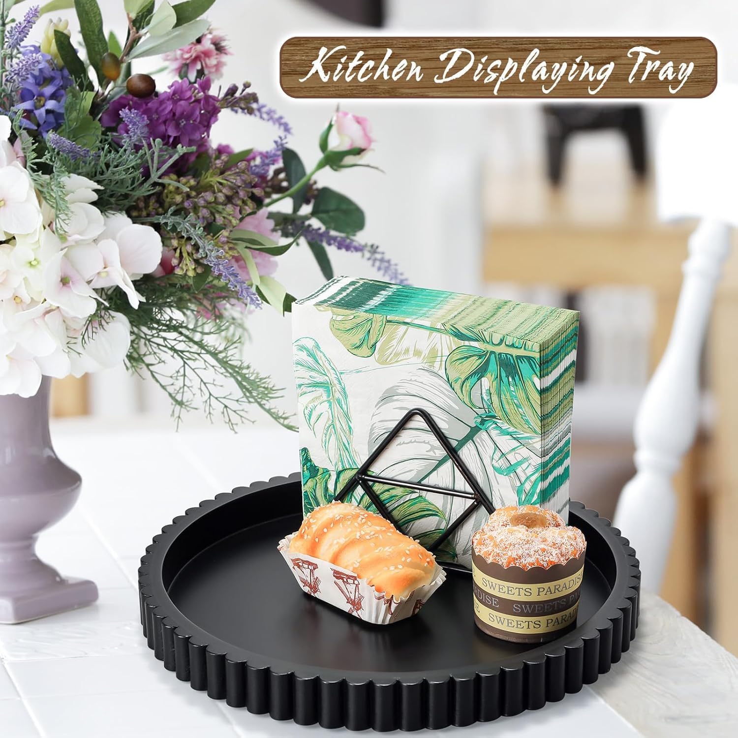 Handmade 12 Inch Decorative Tray for Coffee Table and Home Decor