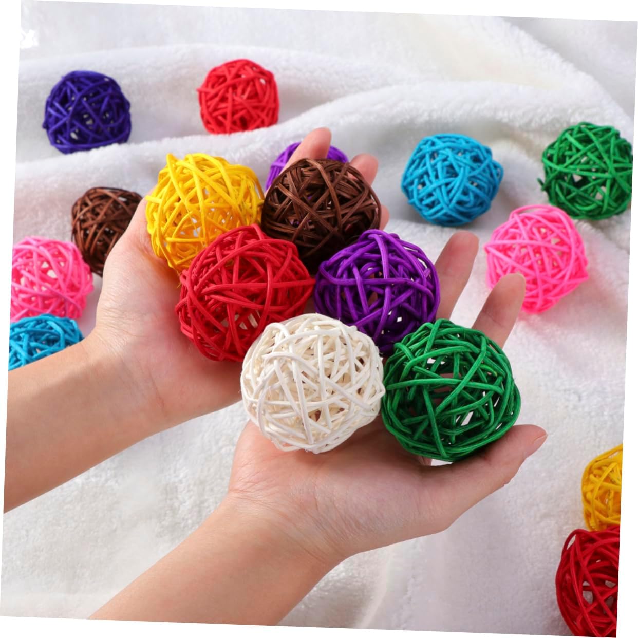 20pcs Wicker Rattan Decorative Balls for Home Party Wedding and Christmas