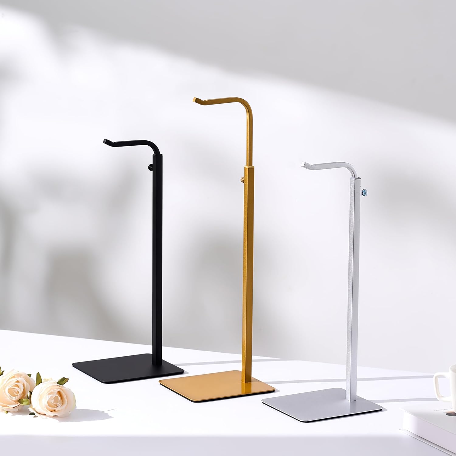 3 Pcs Purse Holder Handbag Display Stand Silver Hanger Rack for Bags Purses and Wreath